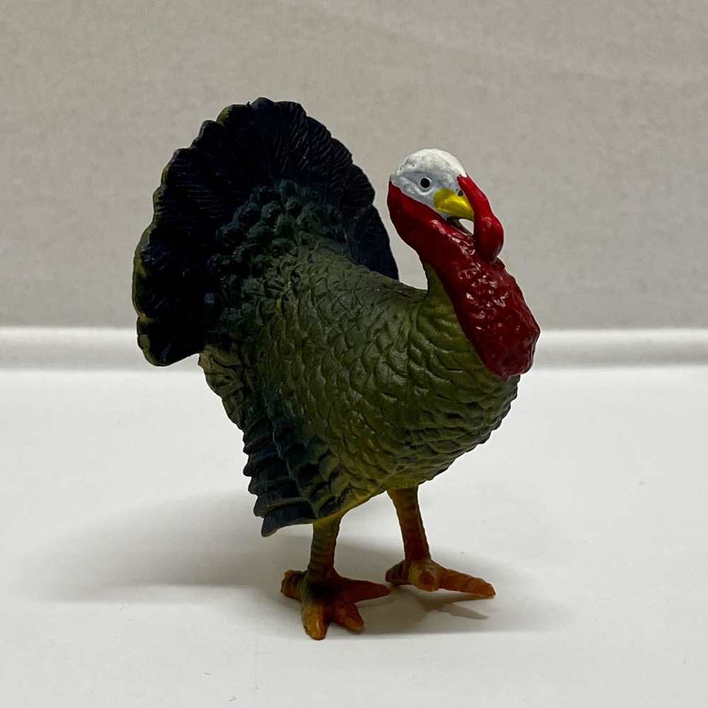 Vintage Funrise Tom Turkey 1989 Figurine 2" Small Plastic Barnyard Farm Bird NOS